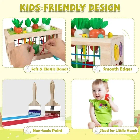 Winique Wooden Montessori Vegetable Garden Playset for Kids - Picture 5 of 7